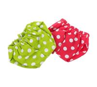 JOINPAYA Reusable Small Animal Diapers for Squirrels and Guinea Pigs, Washable Lightweight Pet Diapers with Adjustable Fit, 2pcs Red and Green Polka Dot M Size for Travel and Outdoor Use