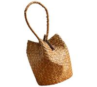 JOINPAYA Reusable Summer Straw Tote Bag for Women, Multi-functional Seaweed Material Beach Bag with Rustic Elements Design, for Photography and Dating