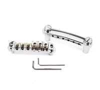JOINPAYA Roller Saddle Bridge for Guitar Hardtail Bridge Electric Guitar Parts Style Chrome Replacement Kit Studs Wrenches