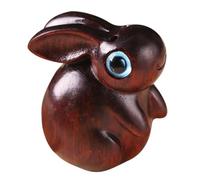 JOINPAYA Rosewood Rabbit Pendant Keychain DIY Wooden Bunny Charm Vintage Zodiac Rabbit Figurines Suitable for Phone and Keys, Animal Decor Accessory