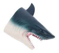 JOINPAYA Rubber Shark Hand Puppet Soft Animal for Interactive Storytelling Educational Puppet Safe and Easy Clean Bath Enhances Creativity and Dexterity Blue White