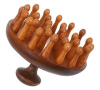 JOINPAYA Sandalwood Scalp Massage Comb for Headache Relief and Deform Resistance, Round Shaped Wooden Wide Tooth Hair Comb for Thick Hair, Practical Handheld Tool for Relaxation and Scalp