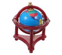 JOINPAYA Scale Wooden Rotating Globe Model for Micro House Decor Miniature Collections Addition to Dollhouse Living Room and Interior Models
