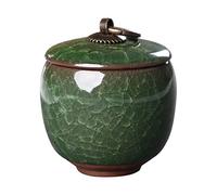 JOINPAYA Sealed Ceramic Pet Urn for Dog Ashes Green Bone Ash Jar with Airtight Closure Memorial Cremation Casket and Keepsake