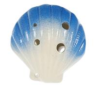 JOINPAYA Shell Shape 6-hole Ocarina Musical Instrument for Children Portable Ceramic Ocarina in Blue C Major for Beginner Practice and Learning