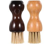 JOINPAYA Shoe Polish Applicator Brush 2 Pack Soft Bristle Shoe Brush with Wooden Handle for Leather Shoes Boots Bags and Belts Compact Care Tool for Travel Office and Parties