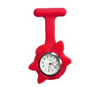 JOINPAYA Silicone Hanging Nurse Watch Red Sunflower Design Pocket Watch with Brooch Accurate Timekeeping for Healthcare Professionals