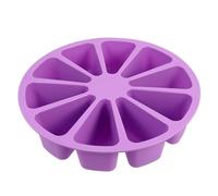JOINPAYA Silicone Triangle Baking Mold 10-Slice Cake Pan for Muffins Brownies and Soap Making Simple Filling Design