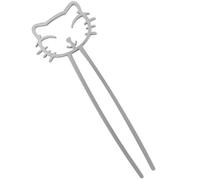 JOINPAYA Silver Alloy Cat Shape Hair Stick for Women, Easy to Slide into Bun, Classic Appearance Hairpin for Anniversaries and Dating