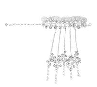 JOINPAYA Silver Belly Dance Hand Harness Bracelet, Vintage Coin Finger Ring Bracelet Boho Carnival Hand Jewellery for Festivals and Dance Performances