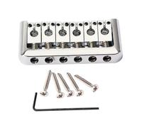 JOINPAYA Silver Fixed Guitar Bridge Tailpiece for Style Electric Guitars Easy Installation Standard String Spacing Includes Wrench
