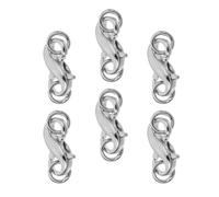 JOINPAYA Silver Iron Lobster Claw Clasps with Simple Appearance 6pcs Easy to Install Connecting Buckle for Bracelets and Necklaces for Handmade and DIY Jewelry Making