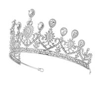 JOINPAYA Silver Rhinestone Crown Headdress Photographic Prop Made of Alloy for Bridesmaids and Brides and Fit Most People's Heads, for Weddings and Banquets