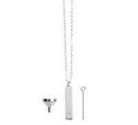 JOINPAYA Silver Titanium Steel Cremation Urn Necklace Pendant with Diamond, Keepsake Ashes Jewelry Set Including Chain and Funnel, Memorial Necklace for Adults and Cemetery Grave