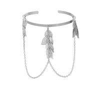 JOINPAYA Simple Armlet Arm Chain Pendant Leaf Shape Design Stylish Arm Pendant for Women Bohemian Style Bracelet Jewelry for Daily Wear and Street Photography