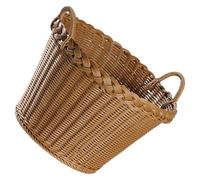 JOINPAYA Simulated Rattan Laundry Hamper Basket with Handle, Light Brown Dirty Clothes Storage Bin for Home Use, Large Capacity Woven Laundry Basket for Bedroom and Bathroom