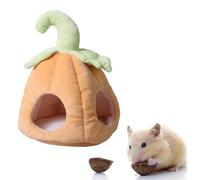 JOINPAYA Small Animal Bed Cotton Plush Pumpkin Shaped for Hamsters and Squirrels, Warm and Comfortable Pet House Suitable for Place You Want to Keep Clean