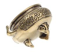 JOINPAYA Small Brass Incense Burner Handmade Decorative Censer Ornament for Home and Office, Retro Metal Aroma Therapy Holder Suitable for Indoor Bedroom and Tea Ceremony