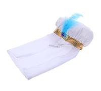 JOINPAYA Small Dog Arabian Headscarf with Blue Plume Pattern, Breathable Pet Keffiyeh Scarf for Cats and Dogs, Middle Eastern Costume for Halloween, Birthday, and Photo Props