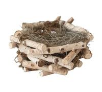 JOINPAYA Small Wooden Bird Nest Decor Straw Handmade Hanging Garden Ornament Outdoor Nesting Box for Garden Birds