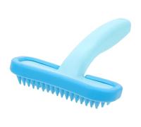 JOINPAYA Soft Silicone Bunny Grooming Brush for Small Pets, Blue Small Size Rabbit and Guinea Pig Shedding Comb with Bath Massage Function, Cat and Dog Hair Removal Tool