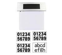 JOINPAYA Solar Powered Outdoor Address Sign Waterproof Black 6000k White LED Light Solar Door Number Lamp for Garden and Home Exterior