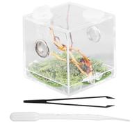 JOINPAYA Spider Breeding Case Set for Reptiles and Insects, Small to Medium Acrylic Terrarium with Branch Decoration, 3pcs Florida Jumping Spider Habitat Box for Pet Reptile Housing Random