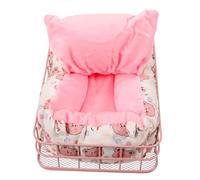 JOINPAYA Stable Metal Hamster Platform with Comfortable Bed and Nest Small Pet Resting Ledge for Hamsters Squirrels Gerbils and Hedgehogs Includes Soft Accessory Pink Frame