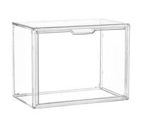 JOINPAYA Stackable Acrylic Book Storage Box with Lid, Dustproof Textbook Organizer for Home, Office and Student Use, Plastic Bookcase Container for Vertical and Horizontal Stacking