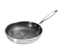 JOINPAYA Stainless Steel Honeycomb Frying Pan for Eggs and Steak with Non-stick Surface, Rust-resistant Sturdy Small Fry Pan for Camping and Picnic Use