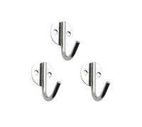 JOINPAYA Stainless Steel Hooks 3PCS Wall Mounted Single Hook for Bathroom Kitchen Coat Key Smooth Surface 1.97 X 1.77 X 1.38 in