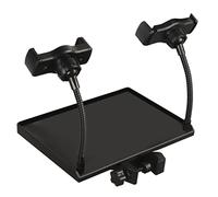 JOINPAYA Sturdy Microphone Stand Tray Phone Clip Mic Stand Sound Card Tray for Stage Office Classroom