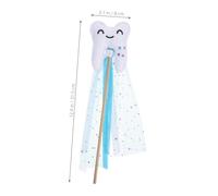 JOINPAYA Teeth Fairy Wand Prop with Ribbon Blue Lightweight Angel Fairy Stick for Cosplay Party Performance Costume Accessory