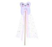 JOINPAYA Teeth Shaped Fairy Wand with Ribbon for Birthday Party Pink Novelty Stick Prop Easy to Handle Whimsical Fairy Accessory for Dress Up and Performance