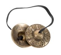 JOINPAYA Tibetan Tingsha Cymbals Brass Meditation Chimes Set for Yoga and Relaxation, Buddhist Finger Symbols Instrument Signs Random Style
