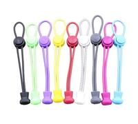 JOINPAYA Tieless Elastic Shoe Laces with Lock Device and Random Color 9pcs Assorted Colour Rubber and Shoelaces Strings, Easy to Use for Seniors for Sneakers and Boots