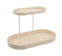 JOINPAYA -tier Kitchen Spice Rack, Bathroom Vanity Shelf, Iron Double Layered Storage Rack, White, 30x18x15cm, for Kitchen Countertop and Bathroom