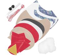 JOINPAYA Unfinished Patchwork Doll Chicken DIY Kit with Printed Cotton Fabric and Filling Cotton, Beginner Sewing Supplies for Embroidery Crafts and Organizer Basket Project