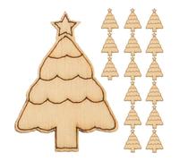 JOINPAYA Unfinished Wooden Christmas Tree Decorations Easy to Display 50pcs for DIY Painting and Crafts, Small Compact Size with Unique Funny Xmas Tree Design for Indoor Scene Decoration