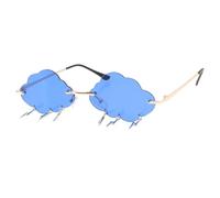 JOINPAYA Unisex Rimless Irregular Cloud Shape Sunglasses Gold Frame Lenses, Fashion Eyewear for Party and Festival Use