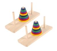 JOINPAYA Unlock Your Creativity Wooden Hanoi Tower Puzzle Game 2pcs Safe for Boys and Girls Adults Brain Teaser