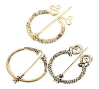 JOINPAYA Viking Brooch Set 3pcs Cloak Pins with Weave and Snake Patterns for Scarves Shawls and Sweaters Alloy Pins for Medieval and Historical Attire