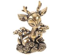 JOINPAYA Vintage Brass Deer Figurine, Mini Sika Elk Sculpture with Easy Maintenance, Elegant Desktop Deer Decoration for Christmas Tabletop Art