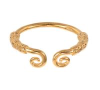 JOINPAYA Vintage Gold Plated Wukong Cloud Amulet Open Warp Cuff Bracelet with Engraved Finger Wrap Design, Punk Style Statement Jewelry for Women and Men