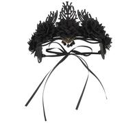 JOINPAYA Vintage Gothic Halloween Costume Crown for Women, Comfortable Black Cloth Flower Headpiece, Versatile Accessory Suitable for Costume Events and Model Shows