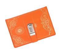 JOINPAYA Vintage Style Pu Cover Code Lock Diary Notebook, Spiral Lined Journal with Password Lock, Orange Notepad for Secure Personal Notes and Office Use