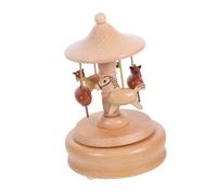JOINPAYA Vintage Wooden Rotating Music Box Unique Musical Jewelry Storage for Home Decor Birthday for Adults Whimsical Carousel Design Handmade Craft with Delightful