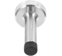 JOINPAYA Wall Mounted Door Stopper 7.5Cm Extra Long Floor Mounted Door Stop Soundproof Rubber Tip Silver Stainless Steel for Office and Home Security