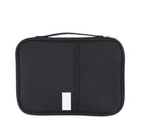 JOINPAYA Waterproof Travel Passport Holder with Multi-Pocket Design, Cloth Material Document Organizer Bag for Travel, Black Passport Pouch Safeguarding Personal Information, Size L