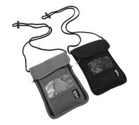 JOINPAYA Waterproof Travel Passport Wallet with Neck Strap, Multi-Function Travel Document Organizer Pouch for Men and Women, Gray and Black Personal Document Holder for Outdoor Adventures